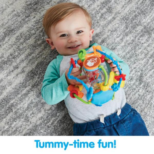 Kidoozie Little Hands Activity Ball， Perfect for Teething， Develops Hand-Eye Coordination， Emits Soothing Sounds， For Children 6-24months