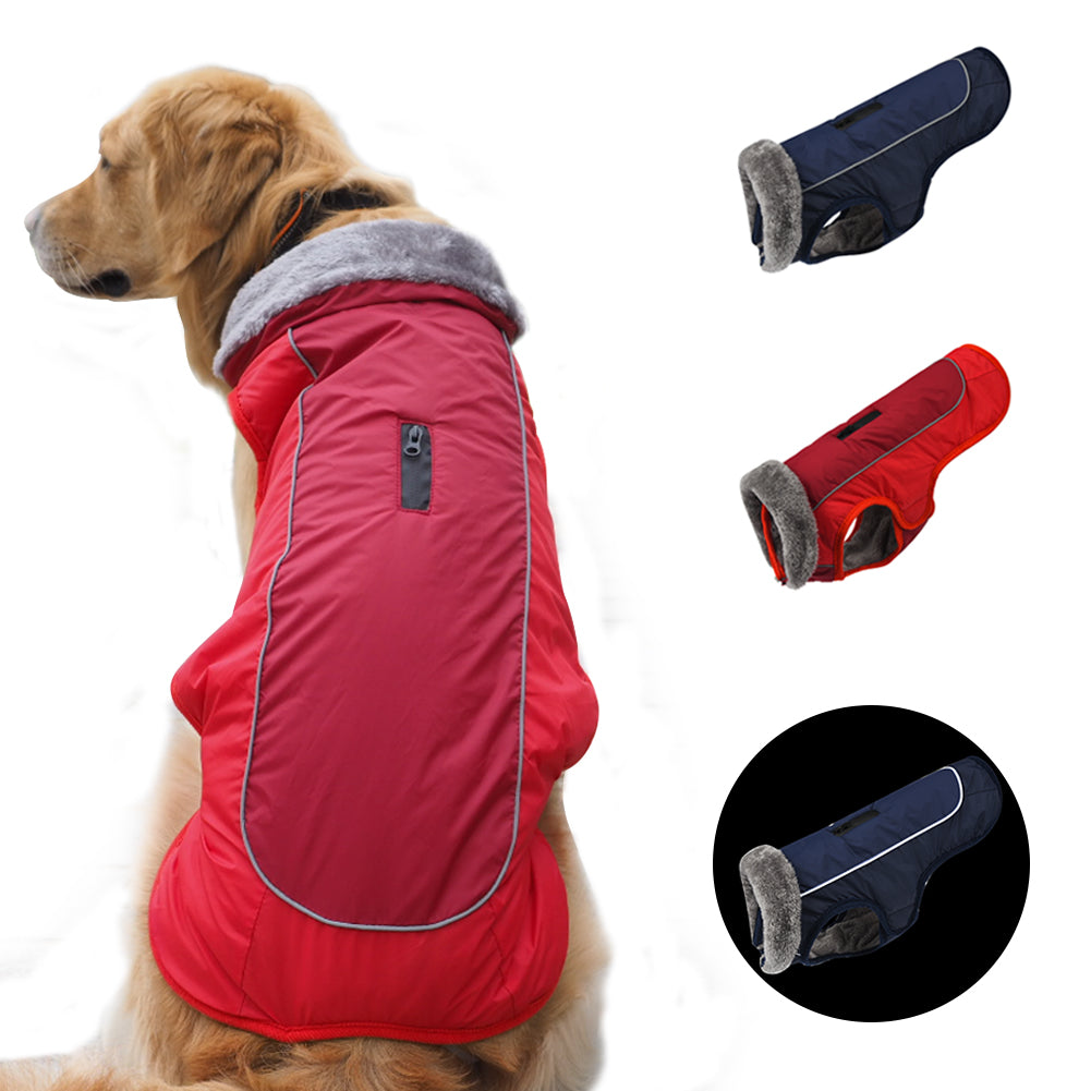 [Upgrade] Dog Winter Coat Thickened Dog Clothes Cozy Reflective Waterproof Dog Winter Jacket Warm Dog Apparel for Cold Weather British Style Fleece Vest Dog Sweater for Medium Large Dogs