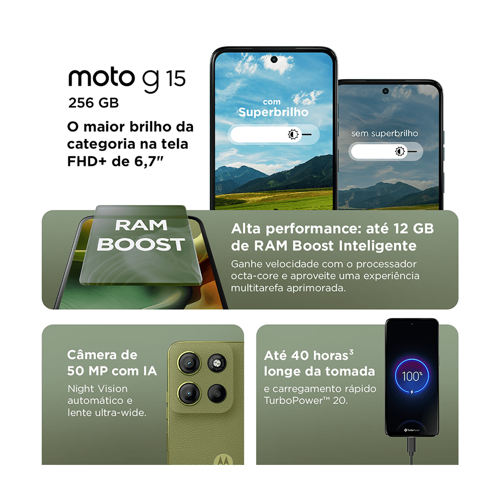 Smartphone Motorola Moto g15  Smartphone Motorola com entrega rápida.
