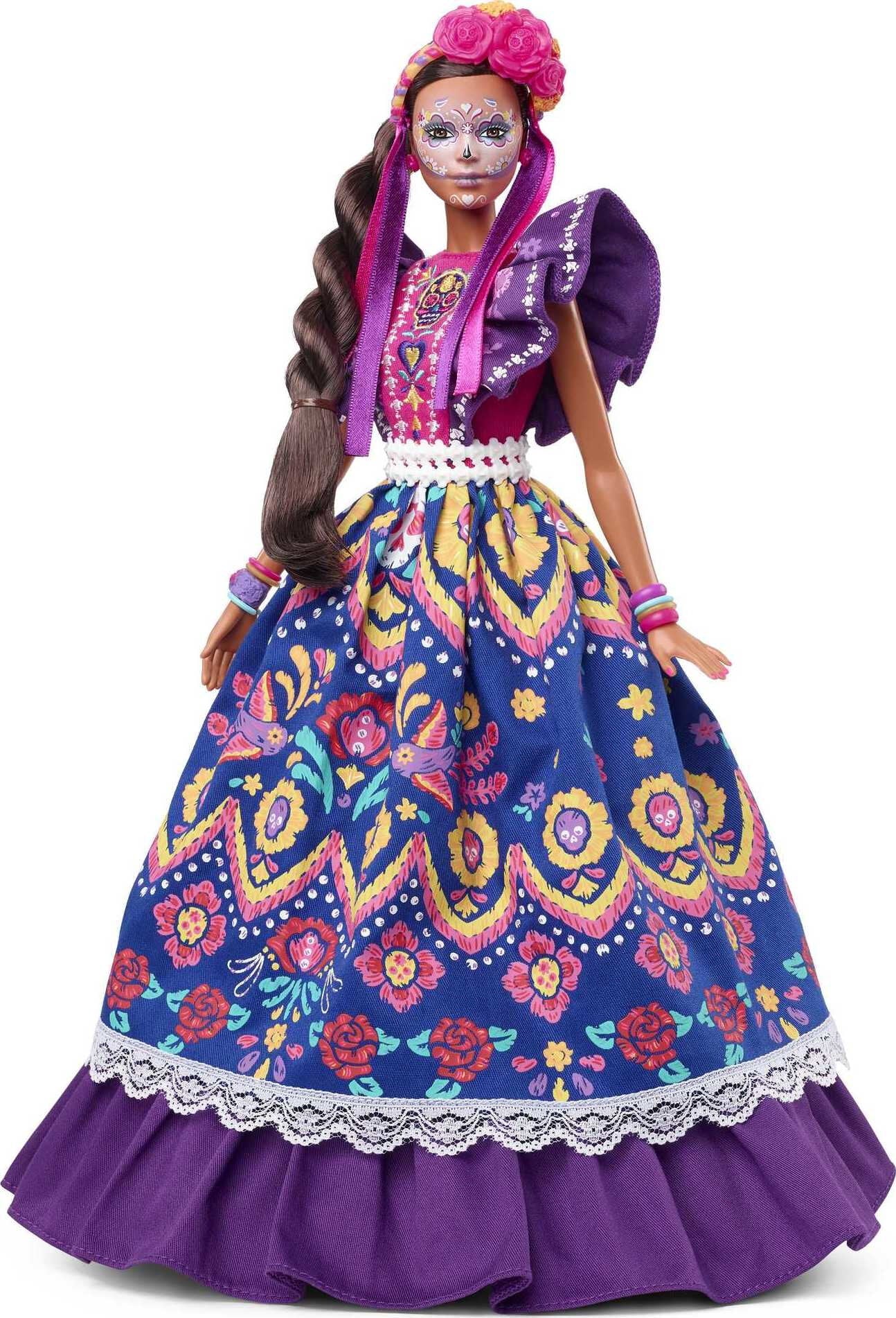 Barbie Signature 2022 Dia De Muertos Collectible Doll with Ruffled Dress and Flower Crown