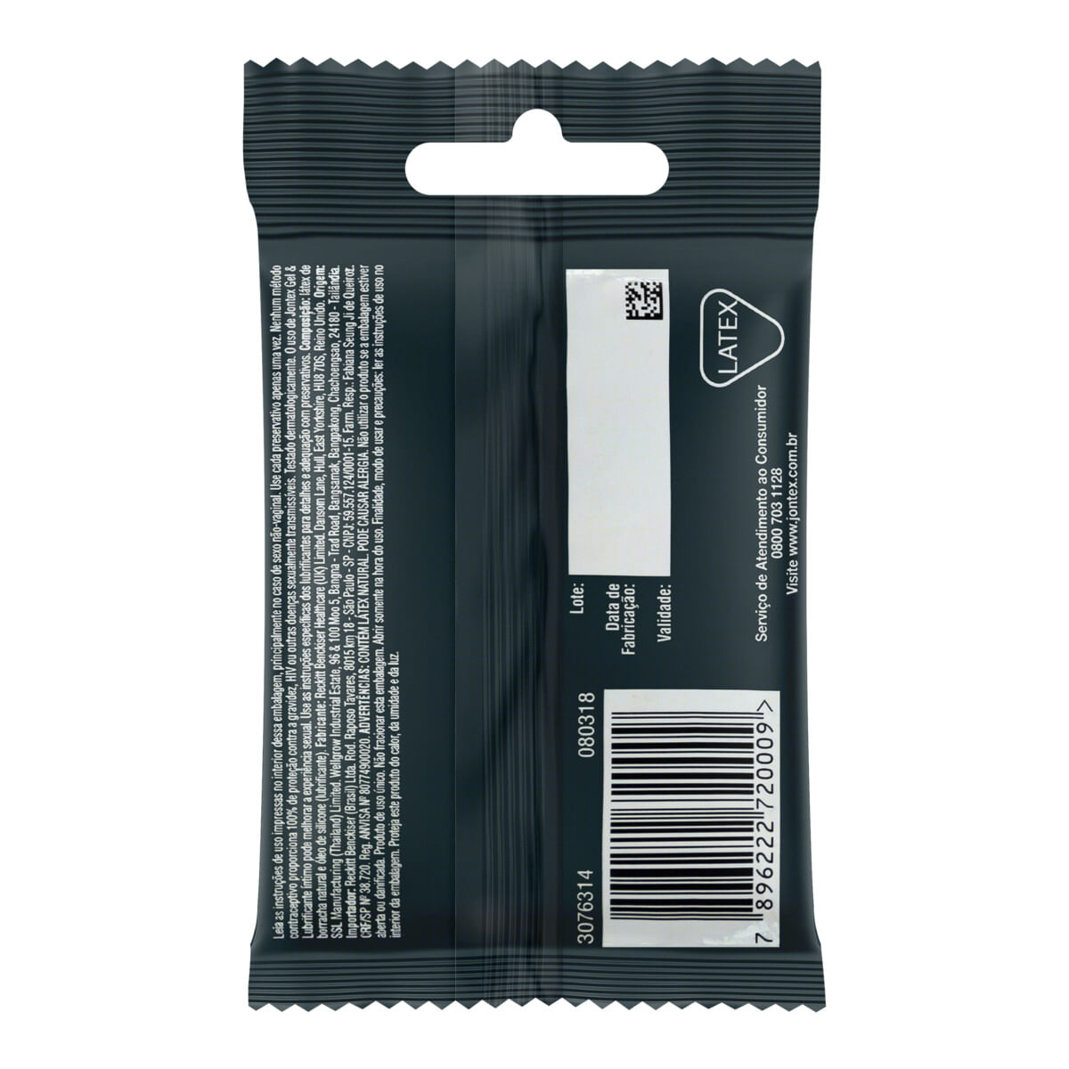 Preservativo Masculino Lubrificado Jontex Sensitive Mais Fino com 3 Unidades