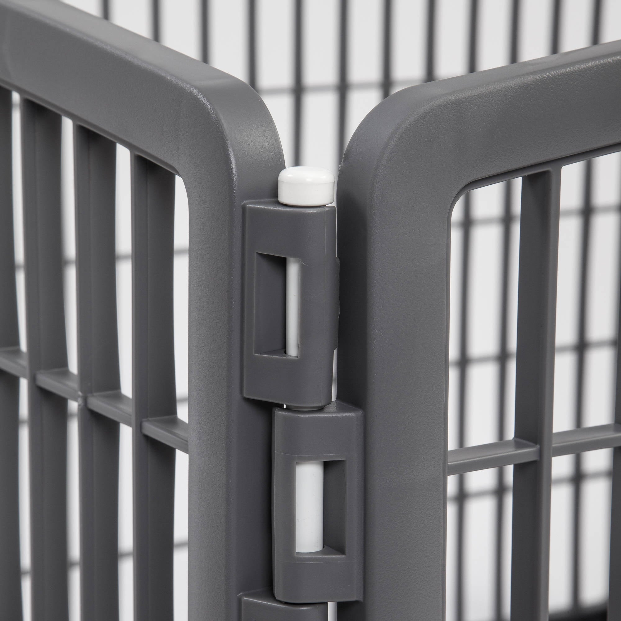 IRIS USA 24'' 4-Panel Plastic Exercise Pet Playpen Without Door， Grey