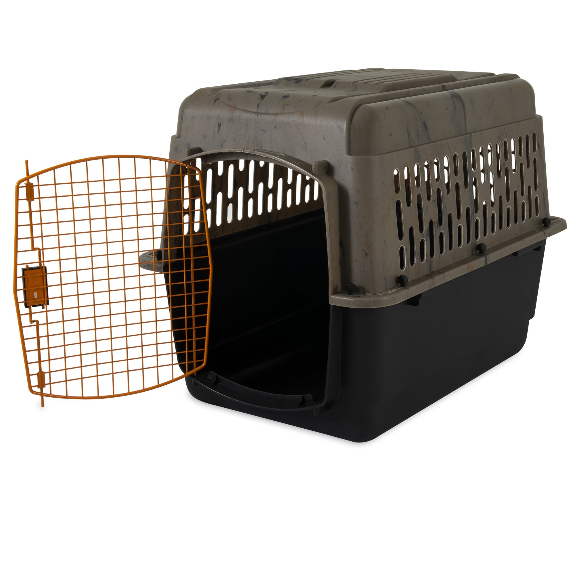 Ruffmaxx Single Door Dog Crate， Camo/Orange， Small， 32