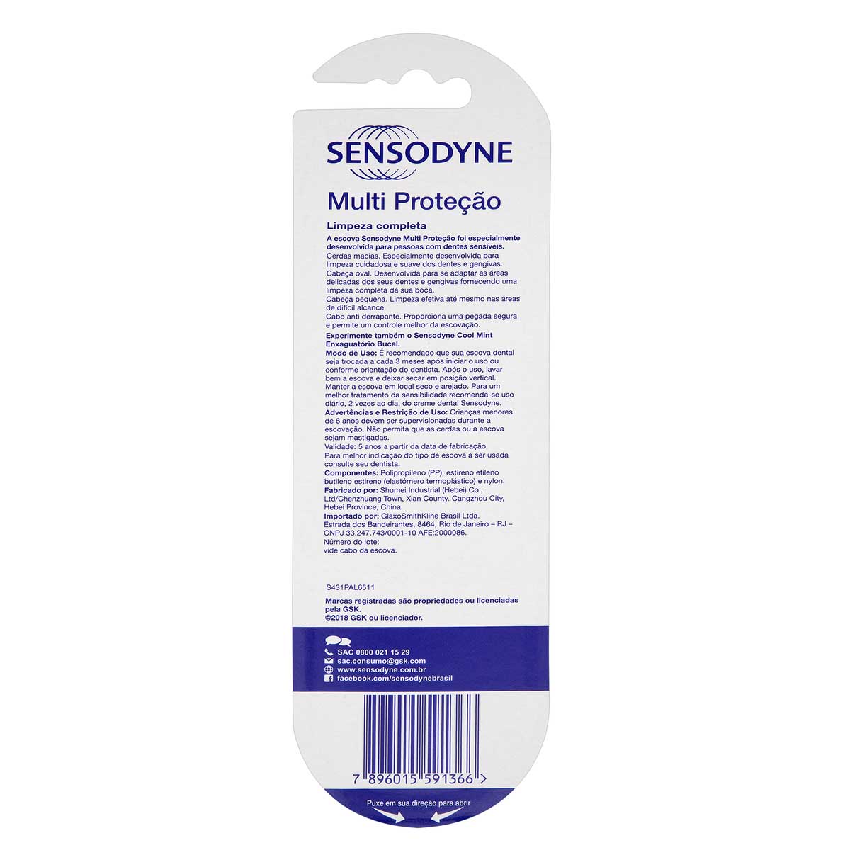 Kit Sensodyne Escova de Dente Multiprotecao para Dentes Sensiveis com 2 Escovas Dentais