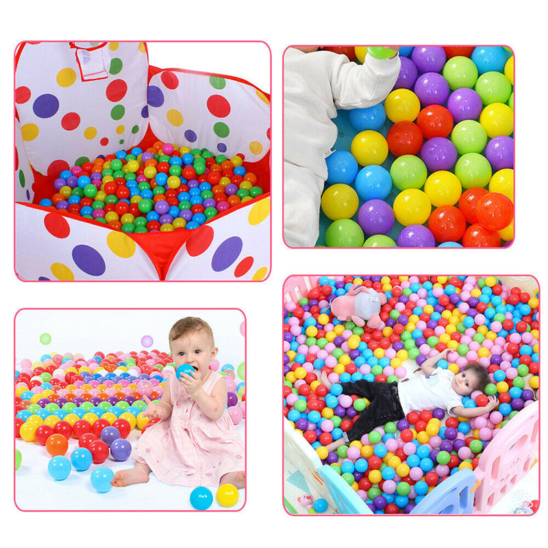 MageCrux 100pcs Colorful Plastic Ball Pit Balls Crush Proof Ocean Ball Kids Toy Games