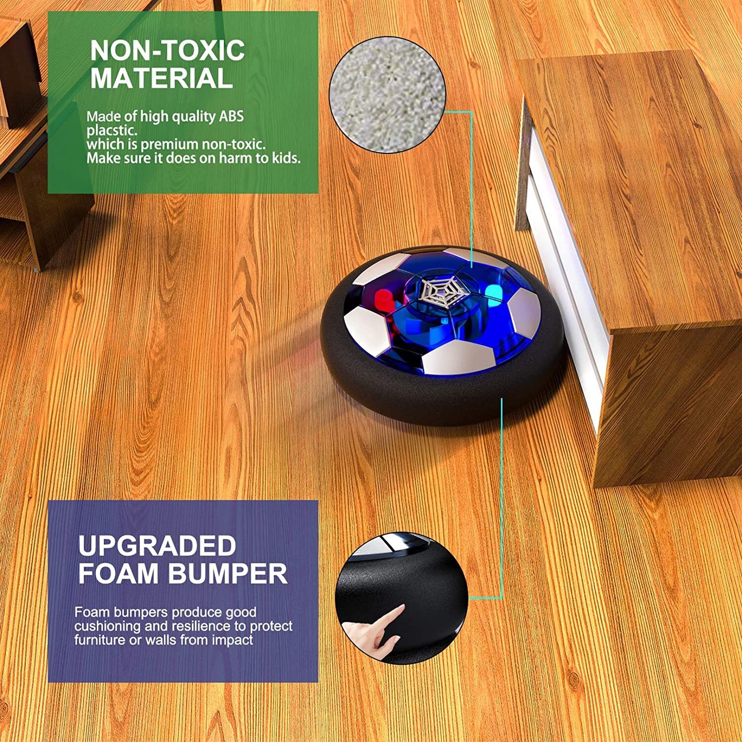 Aufitker Hover Soccer Ball Kids Toy，with 2 Goals and Inflatable Ball， Indoor Floating Soccer， Gifts for Age 3 -10 Years Old Boys Girls