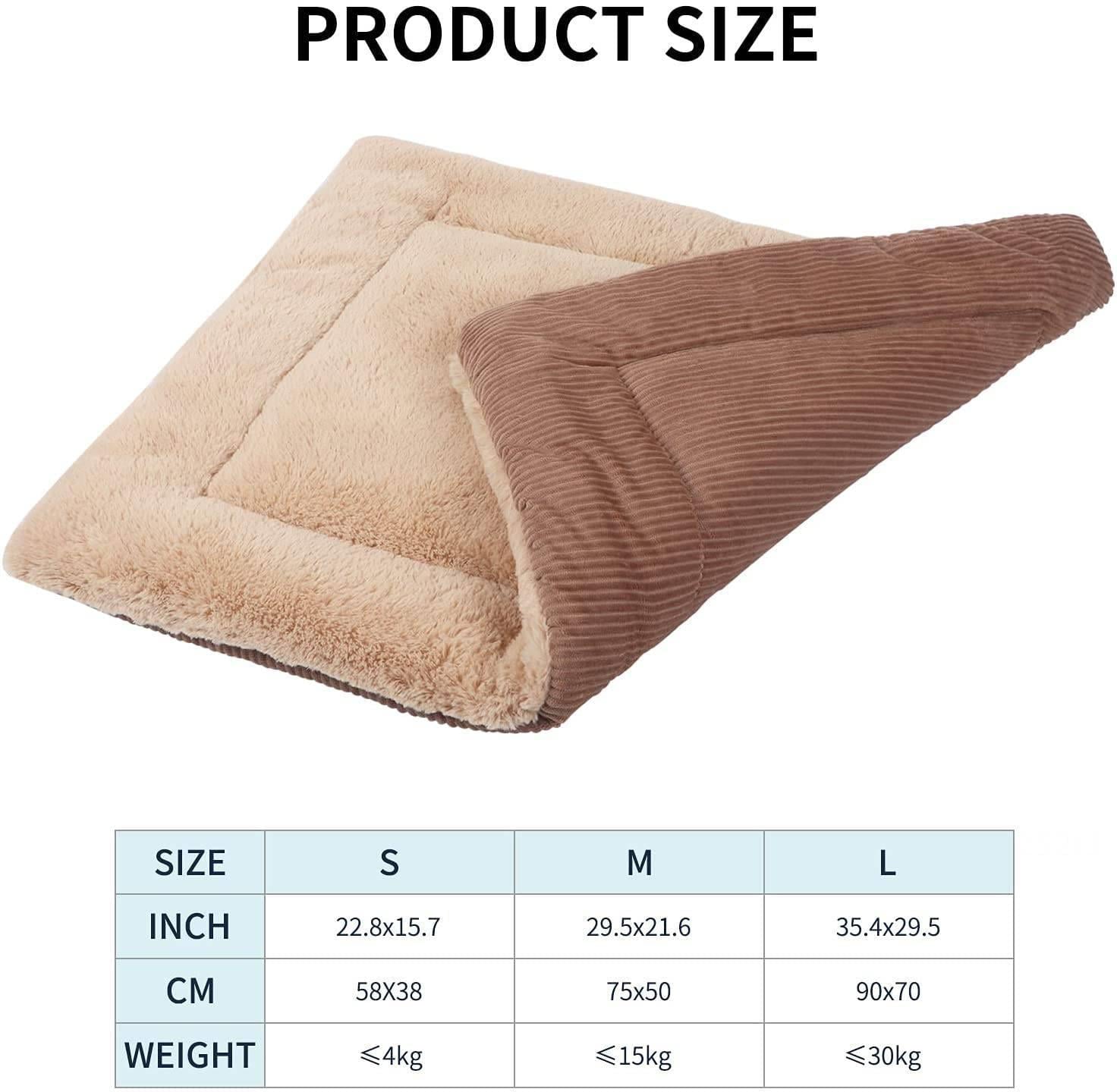 Fovien Dog Bed Crate Mat Kennel Pad Washable Orthopedic Pillow Pet Beds Dense Cushion Padding Bolster khaki M