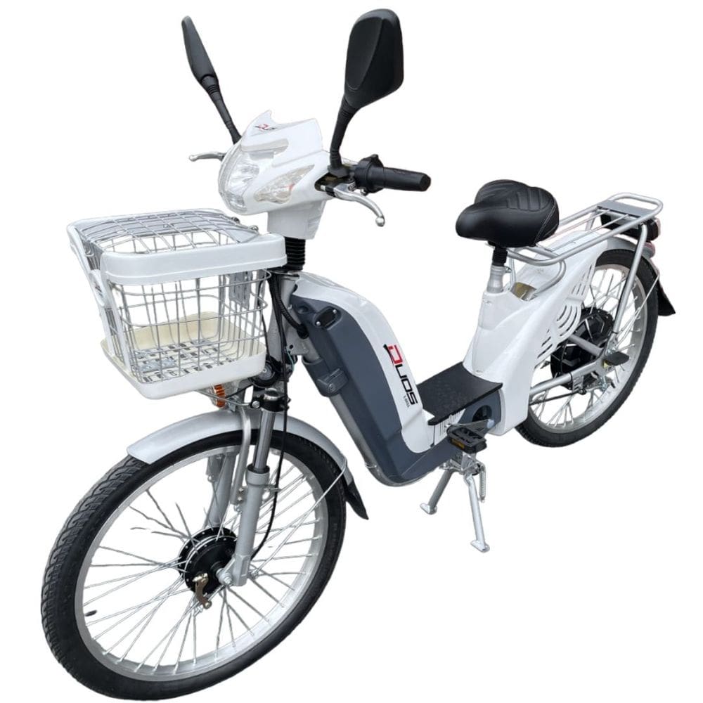 Bicicleta Elétrica E-Maxx Duos 800W Entrada USB Alarme e Seta cor Branca