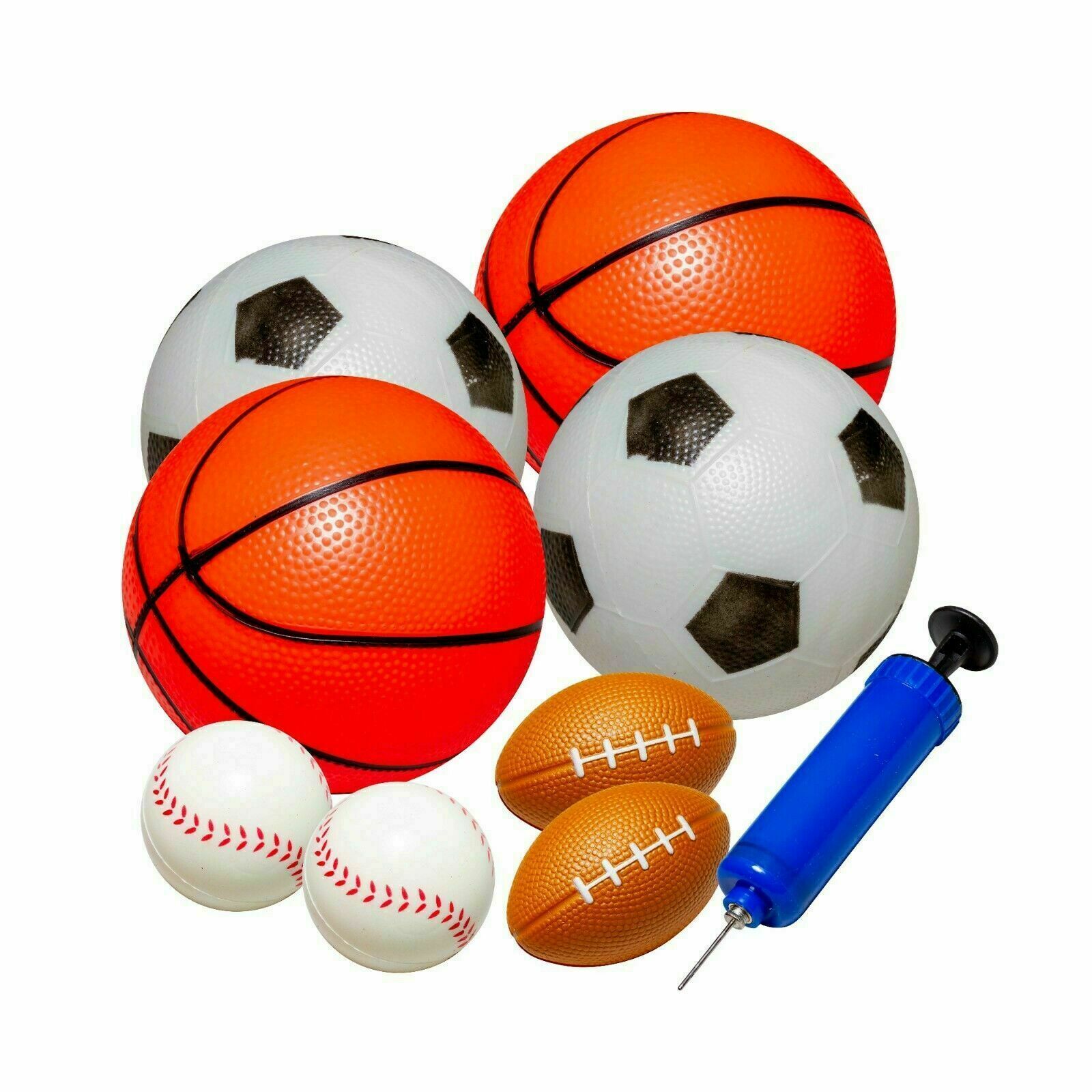 Kids Basketball Game Set - Portable Hoop Game Toy with Ball and Pump-Indoor and Outdoor Sports Arcade - Soccer Football Baseball Great Baseball Gift (4 in 1 Basketball， Football， Baseball and Soccer)