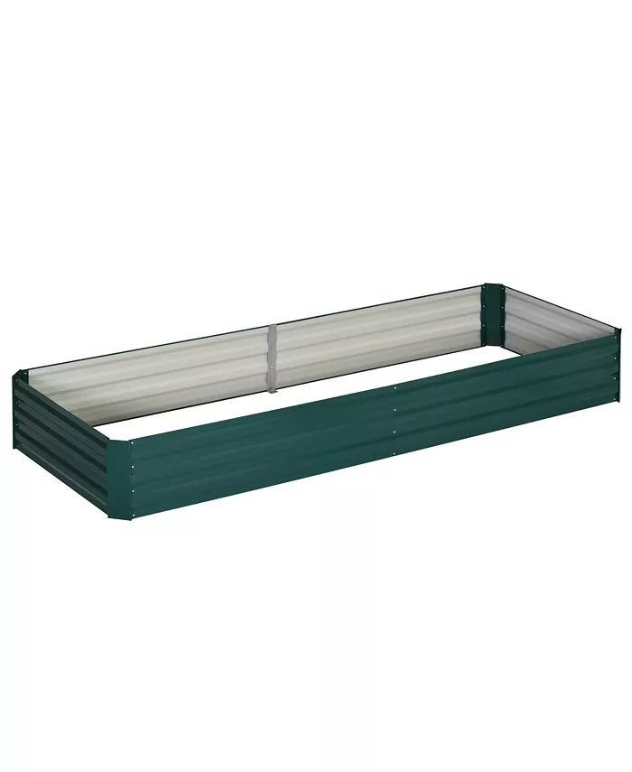 Outsunny Galvanized Steel Raised Garden Bed Elevated Planter Box Easy DIY