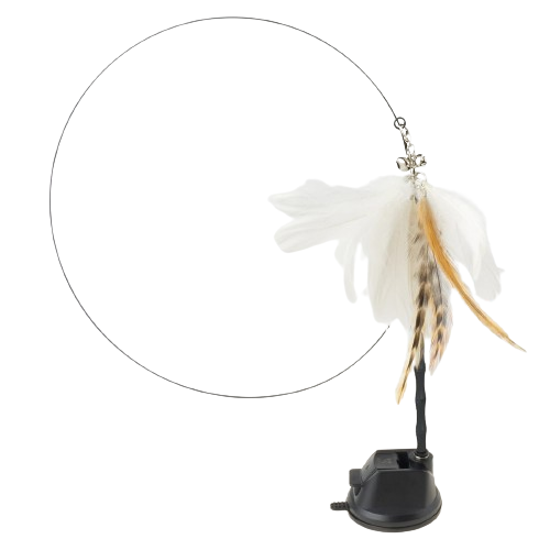 Interactive Cat Toy with Suction Cup | Colorful Feather Birds & Bells for Endless Play
