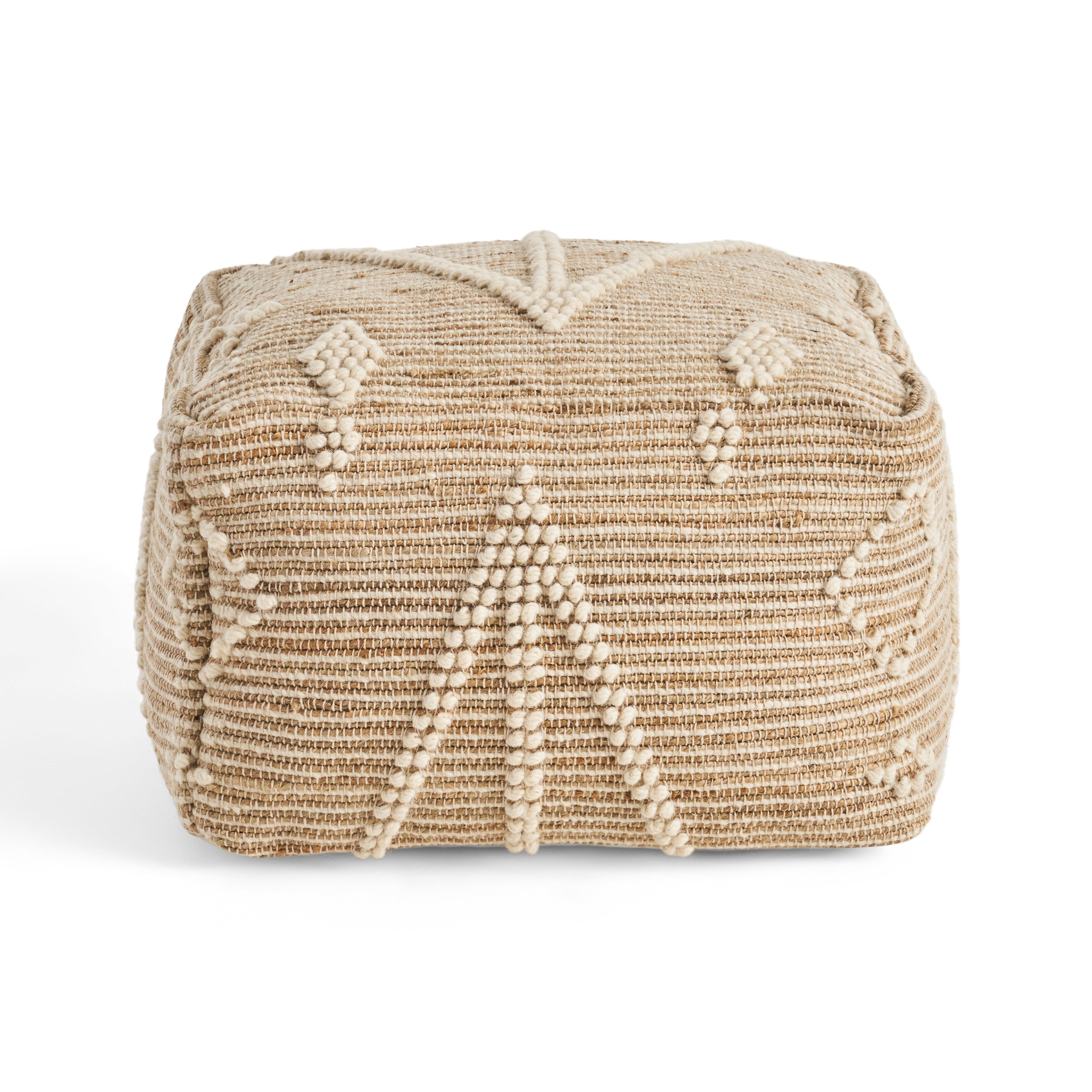 Khalila Boho Wool and Cotton Ottoman Pouf