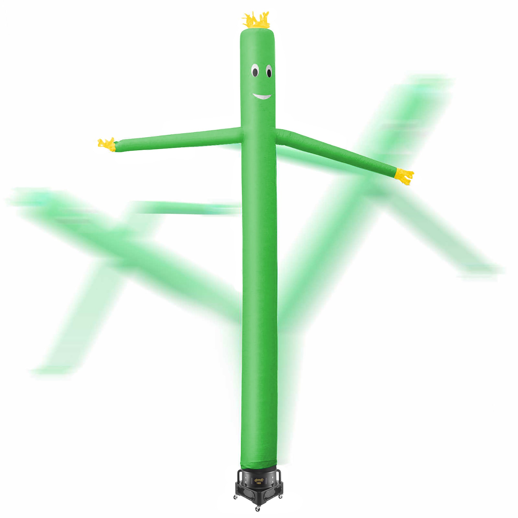 Cloud 9 Inflatable Wacky Waving Tube Man with Blower， Green 20 ft Dancing Air Puppet with Flailing Arms