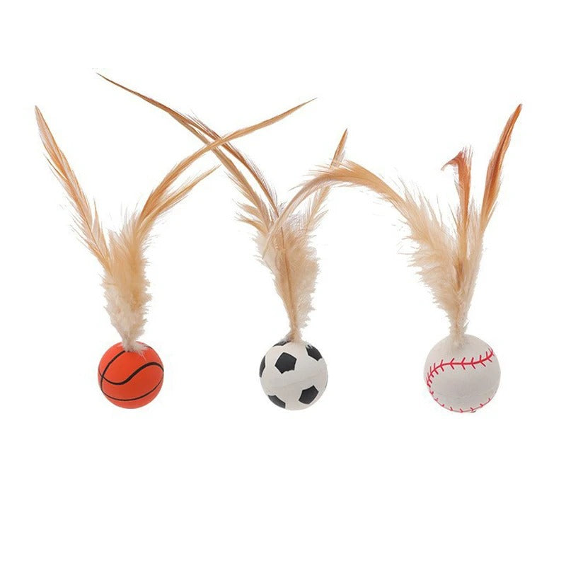 Interactive Jumping Feather Ball for Cats | Stimulates Hunting Instinct & Relieves Boredom