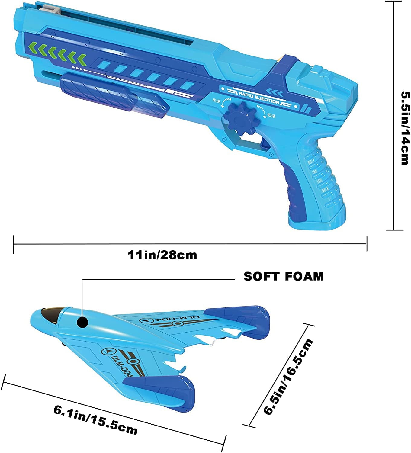 SUNPIN Airplane Toy Outdoor Toy for Kids， 4 5 6 7 8 Years Old Boy Birthday Gift-Blue