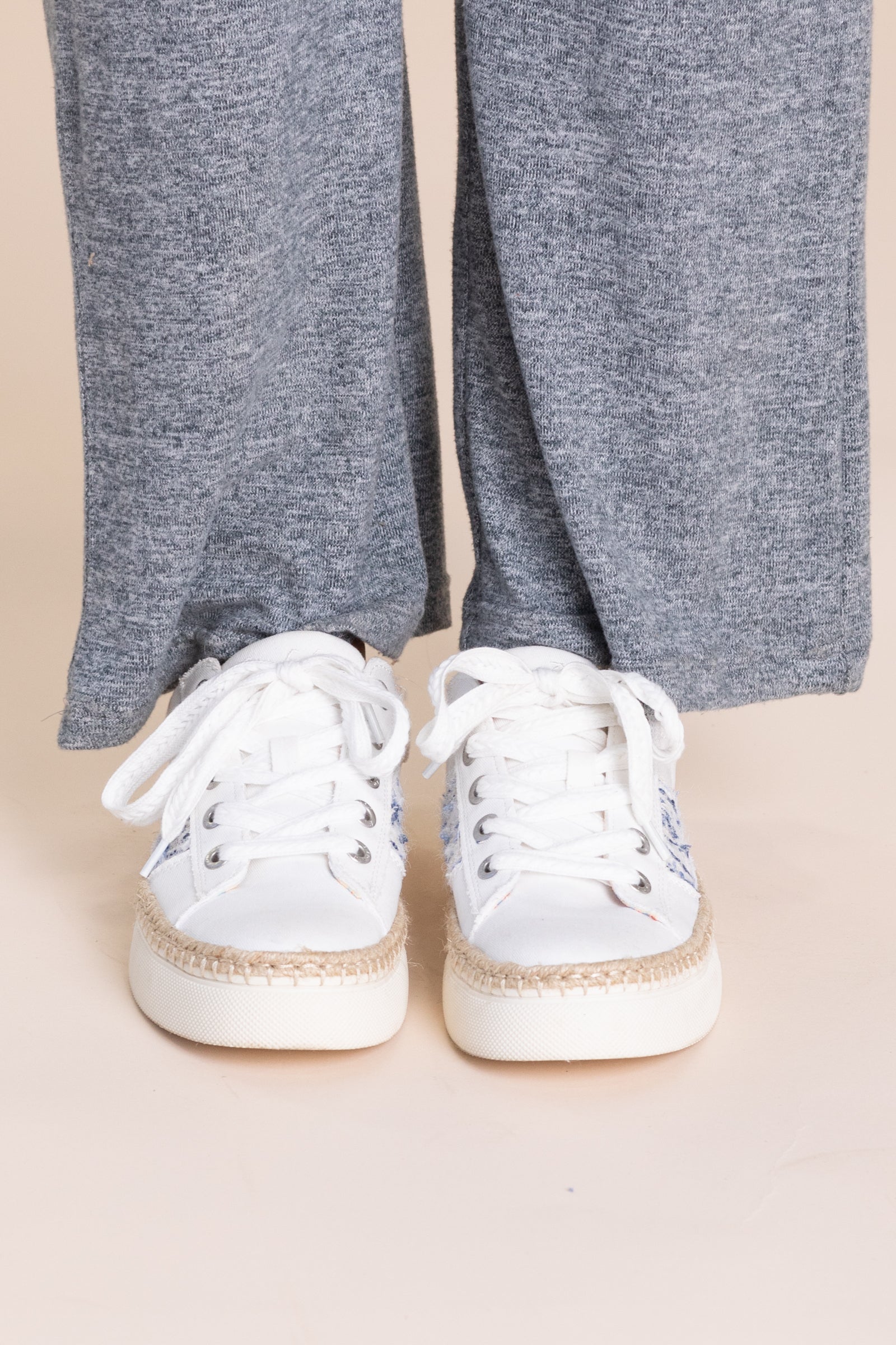 Blowfish White With Twill Fabric Sneaker