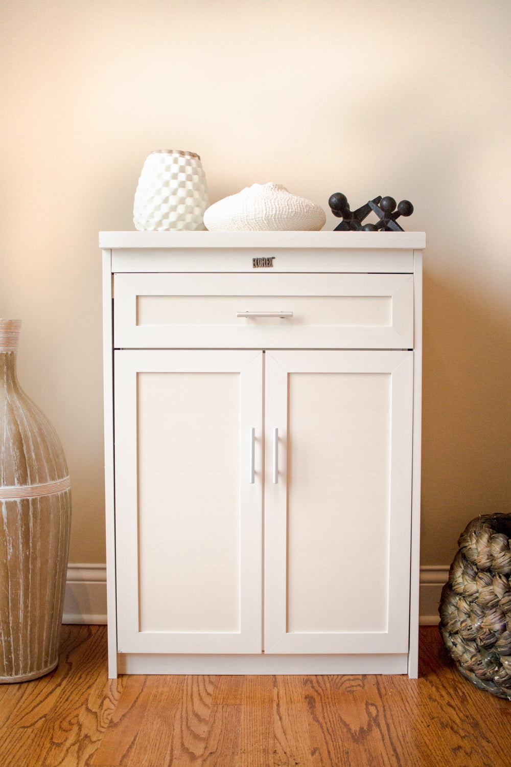 ECOFLEX Murphy Style Bed with Memory Foam Cushion - Antique White