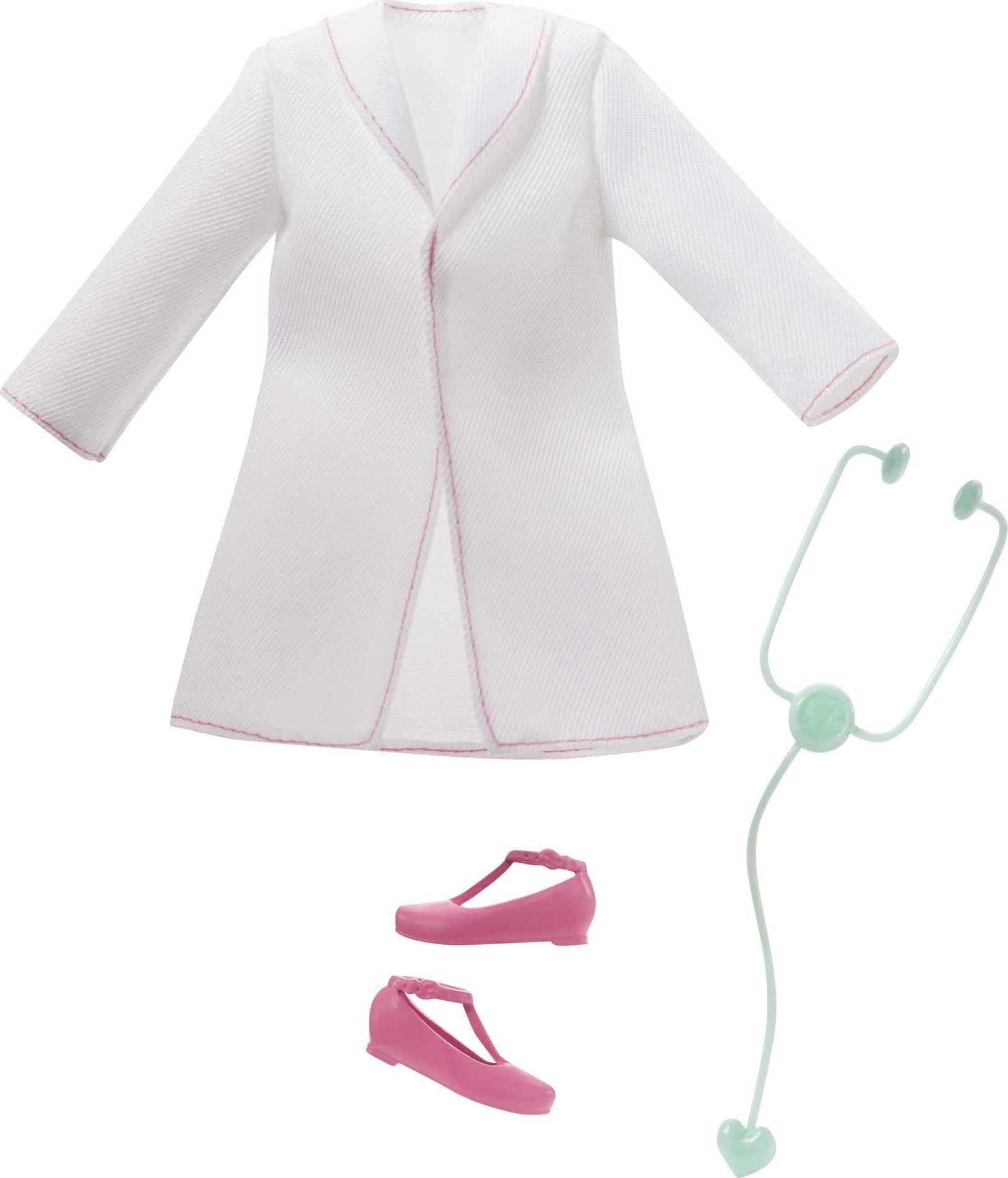 Barbie Doctor Fashion Doll Dressed in Doctor Coat with Curvy Shape & Medical Accessories