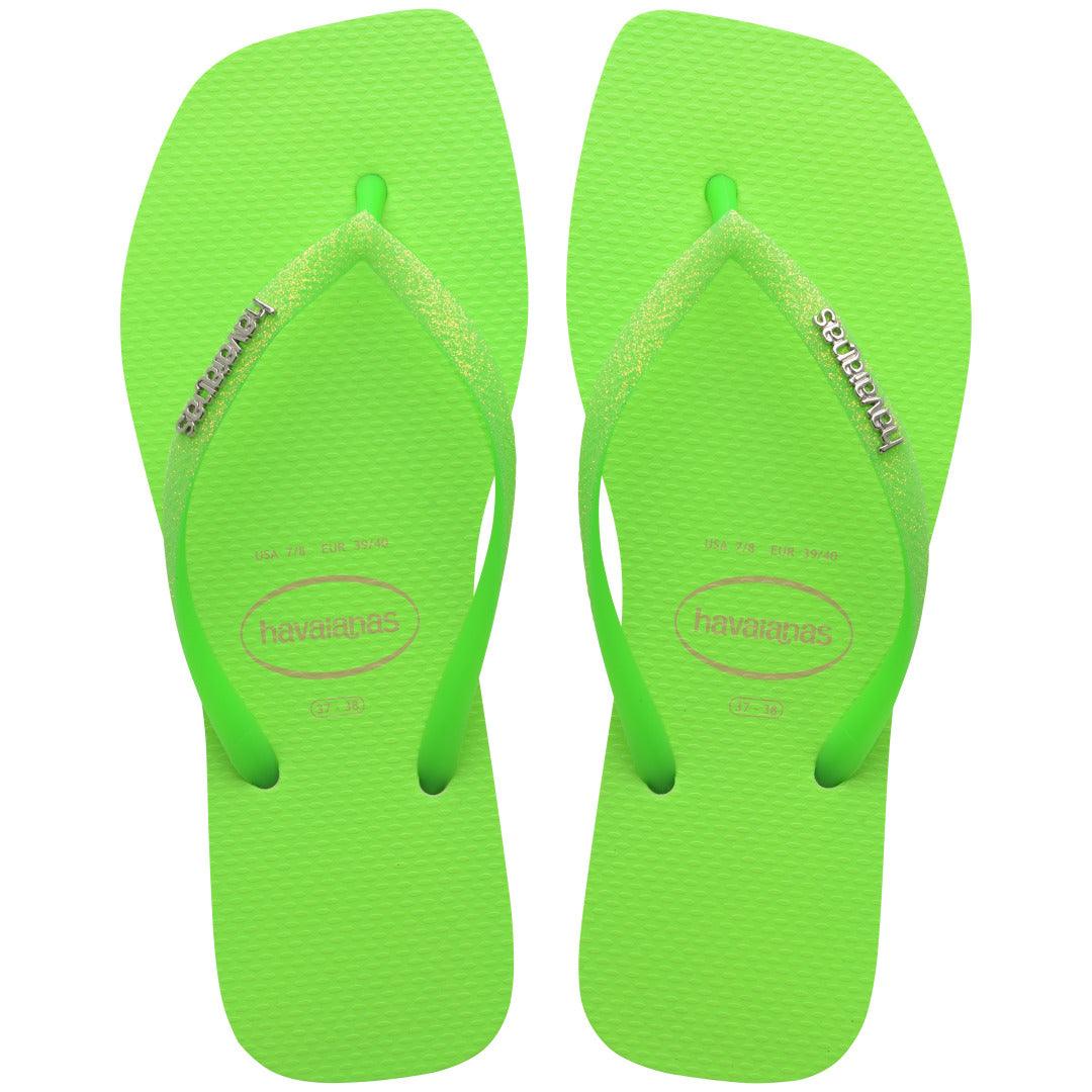 Chinelo Havaianas Slim Square Glitter Neon