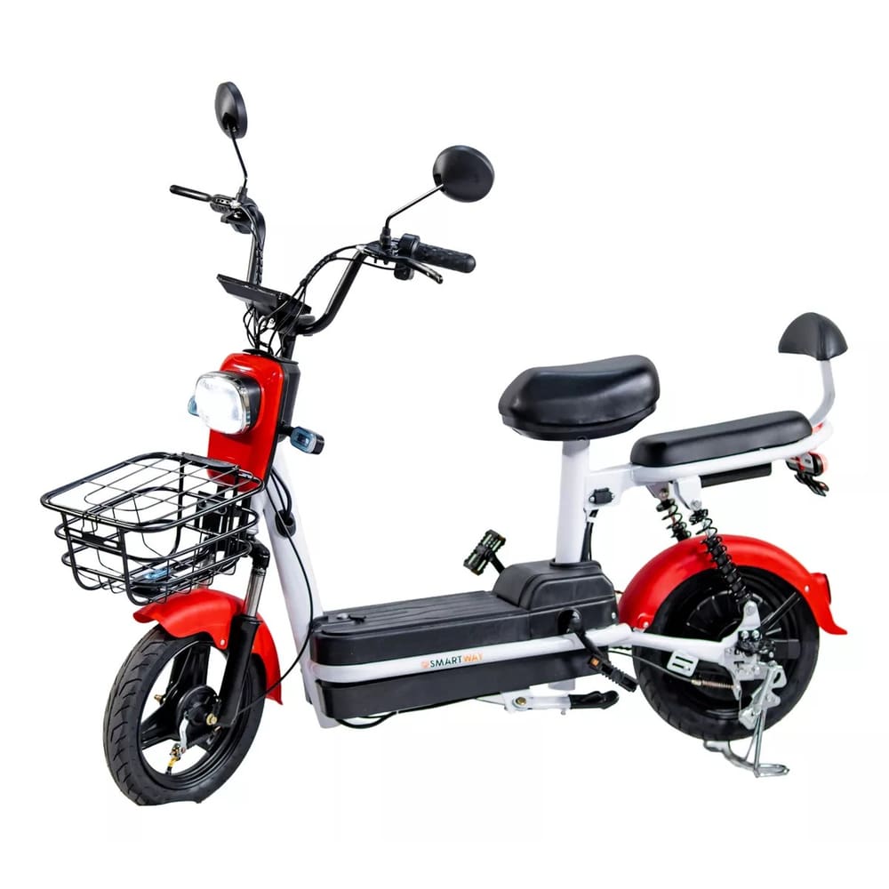 Bicicleta Elétrica Route 500w Adulto Sem CNH Scooter - Cor: Vermelho-Branco