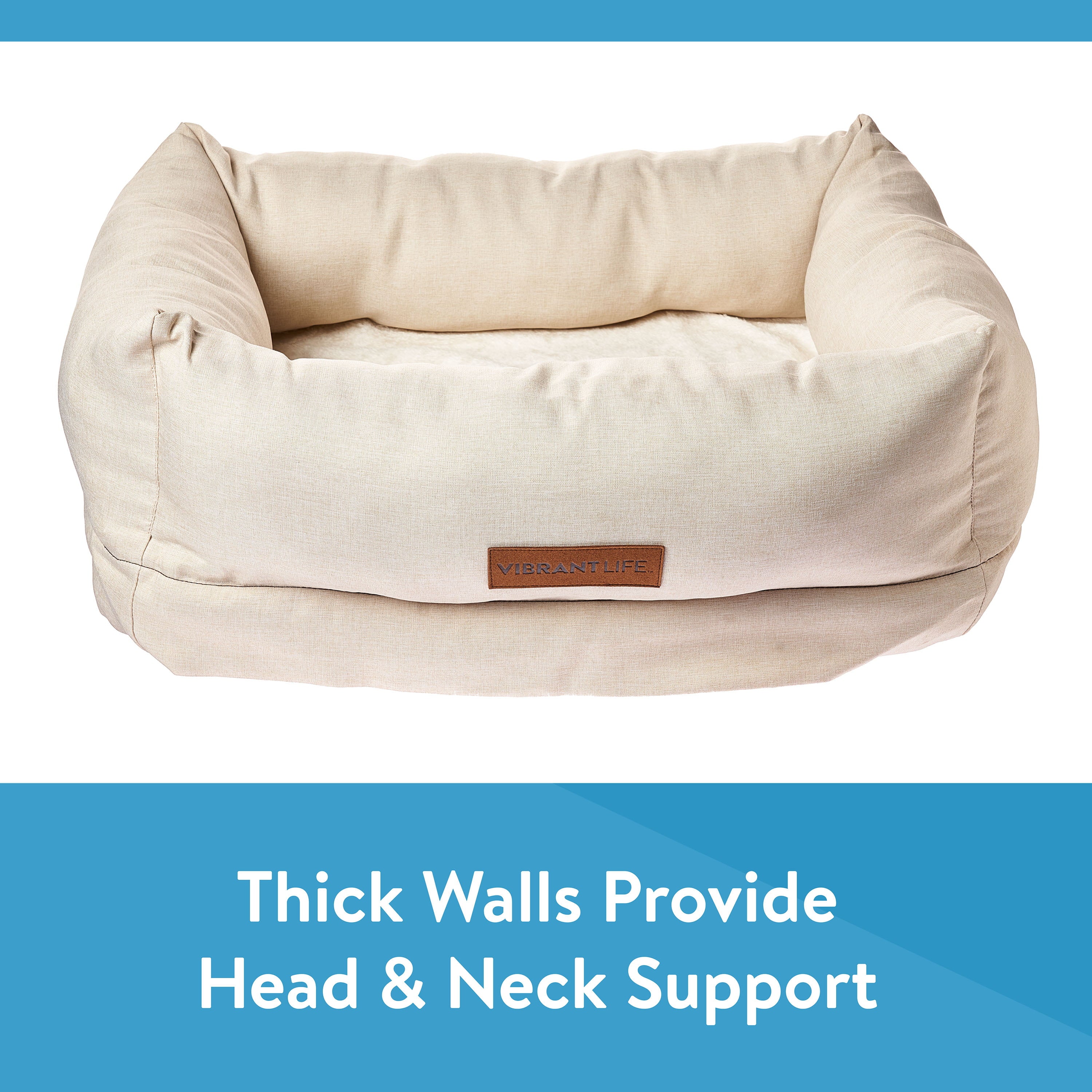 Vibrant Life Deluxe Orthopedic Pet Bed， Small Dog Bed， 18 inches x 24 inches， for Small Dogs