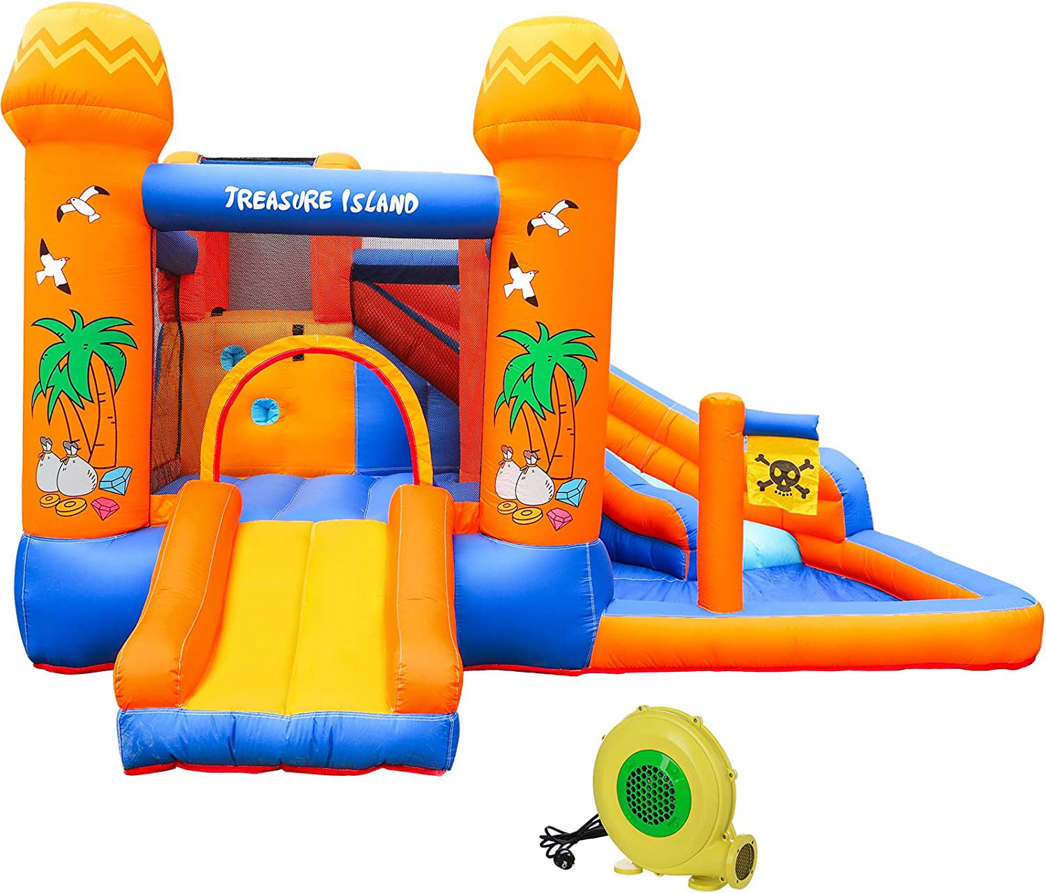 Pirecart Kids Inflatable Bounce House Water Slide Jumping Castle with Blower