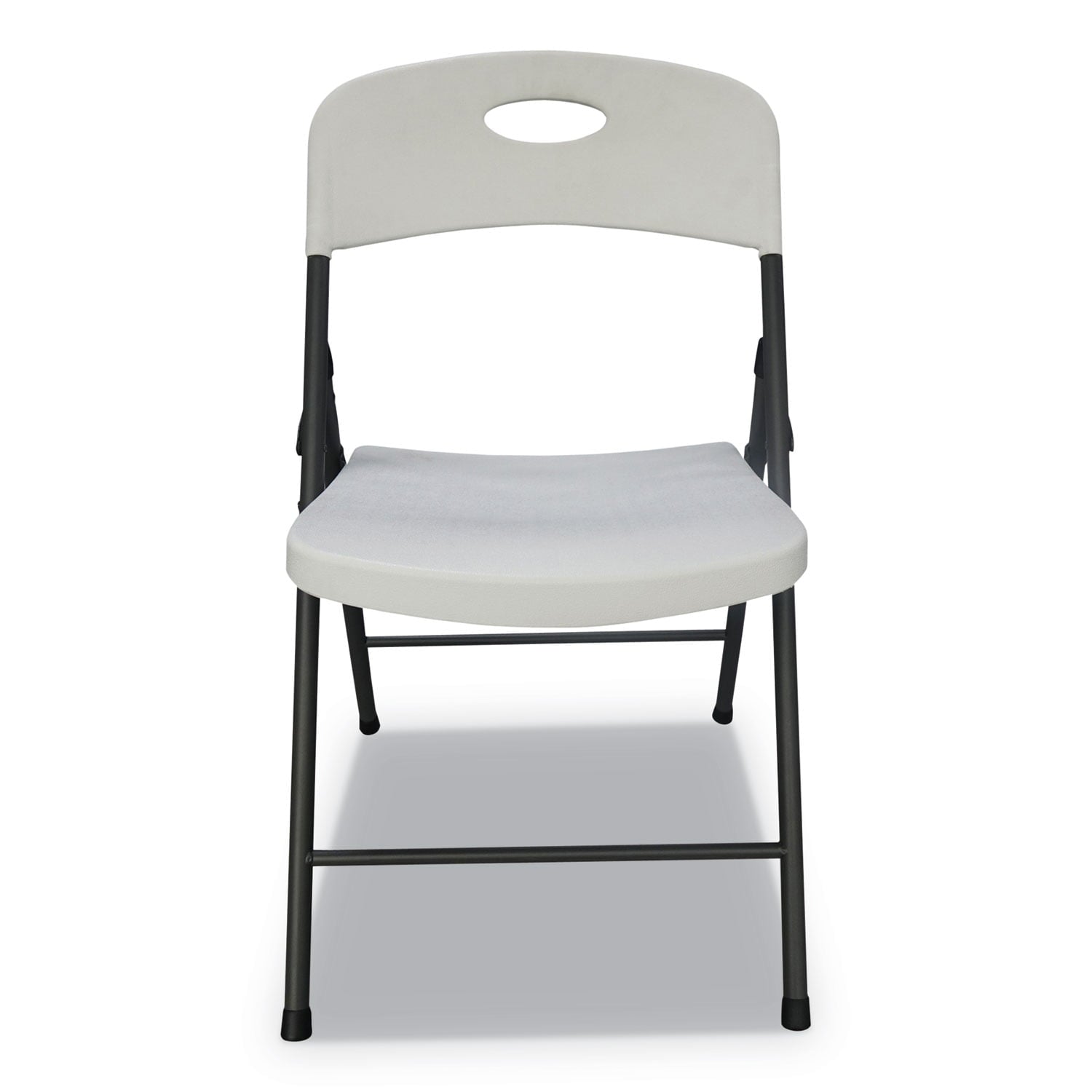 Alera Molded Resin Folding Chair, White Seat/White Back, Dark Gray Base, 4/Carton -ALEFR9402