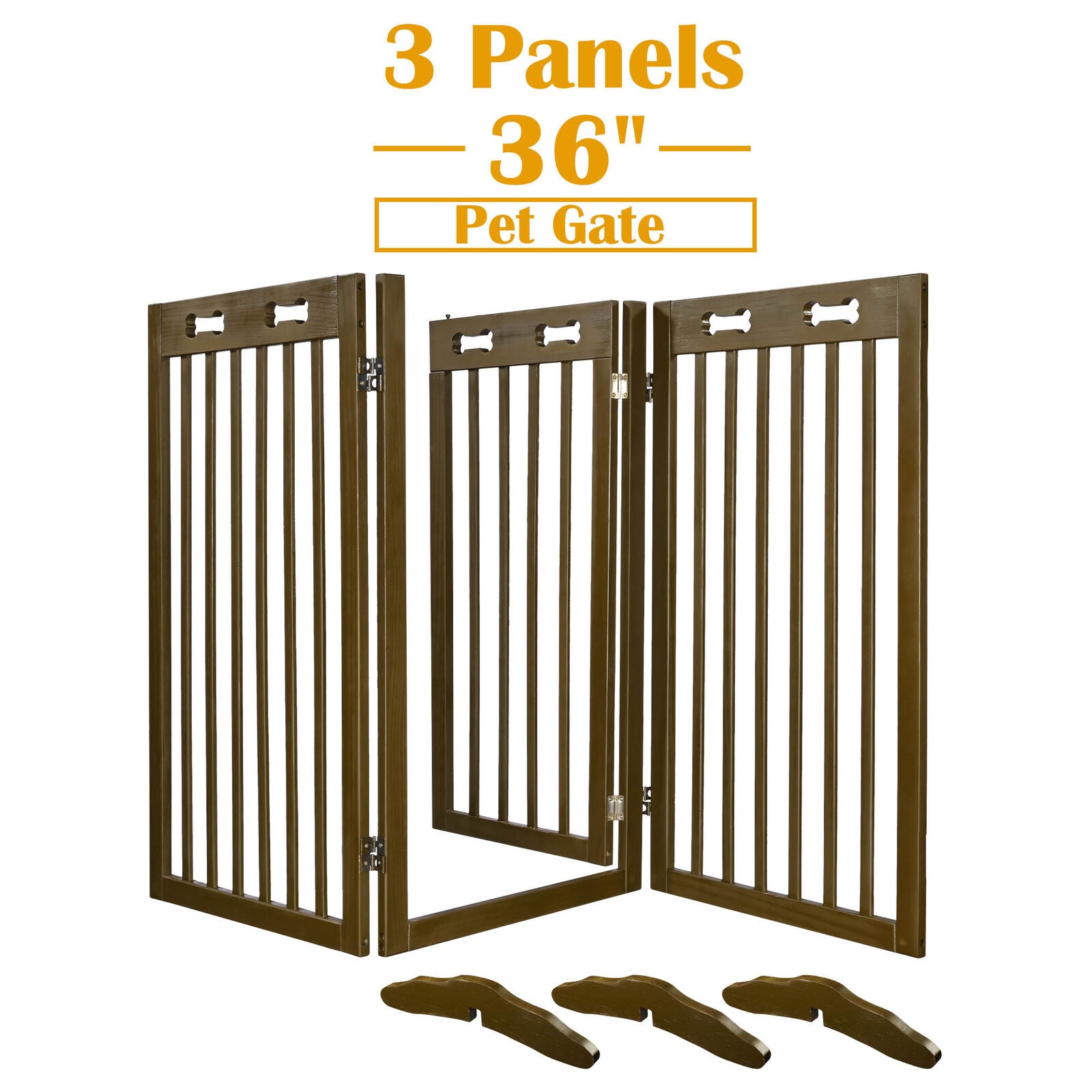 Folding Pet Gate Wooden Dog Fence 60
