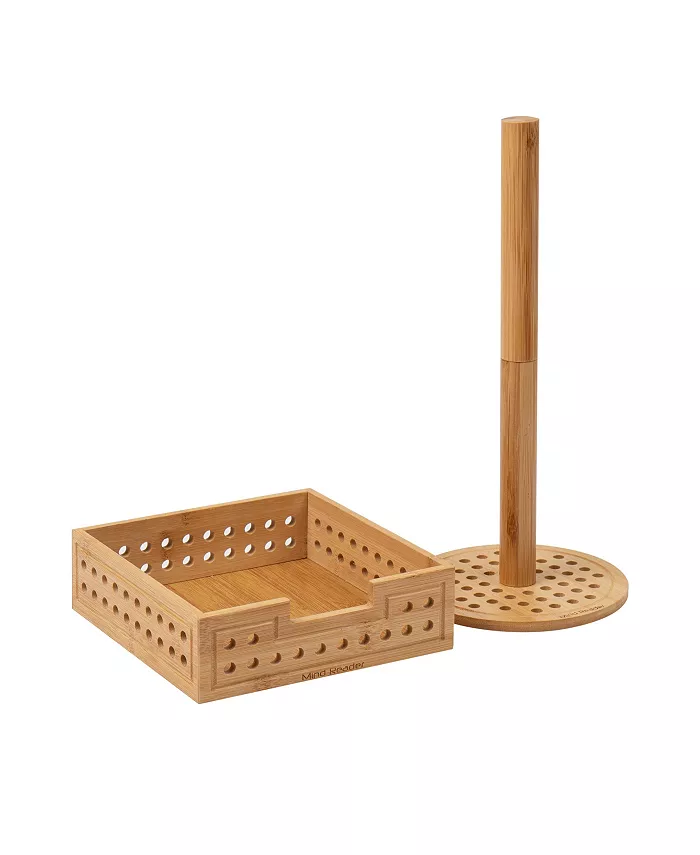 Mind Reader Lattice Collection， Paper Towel Holder and Napkin Holder Set， Kitchen， Countertop Organizer， Rayon from Bamboo