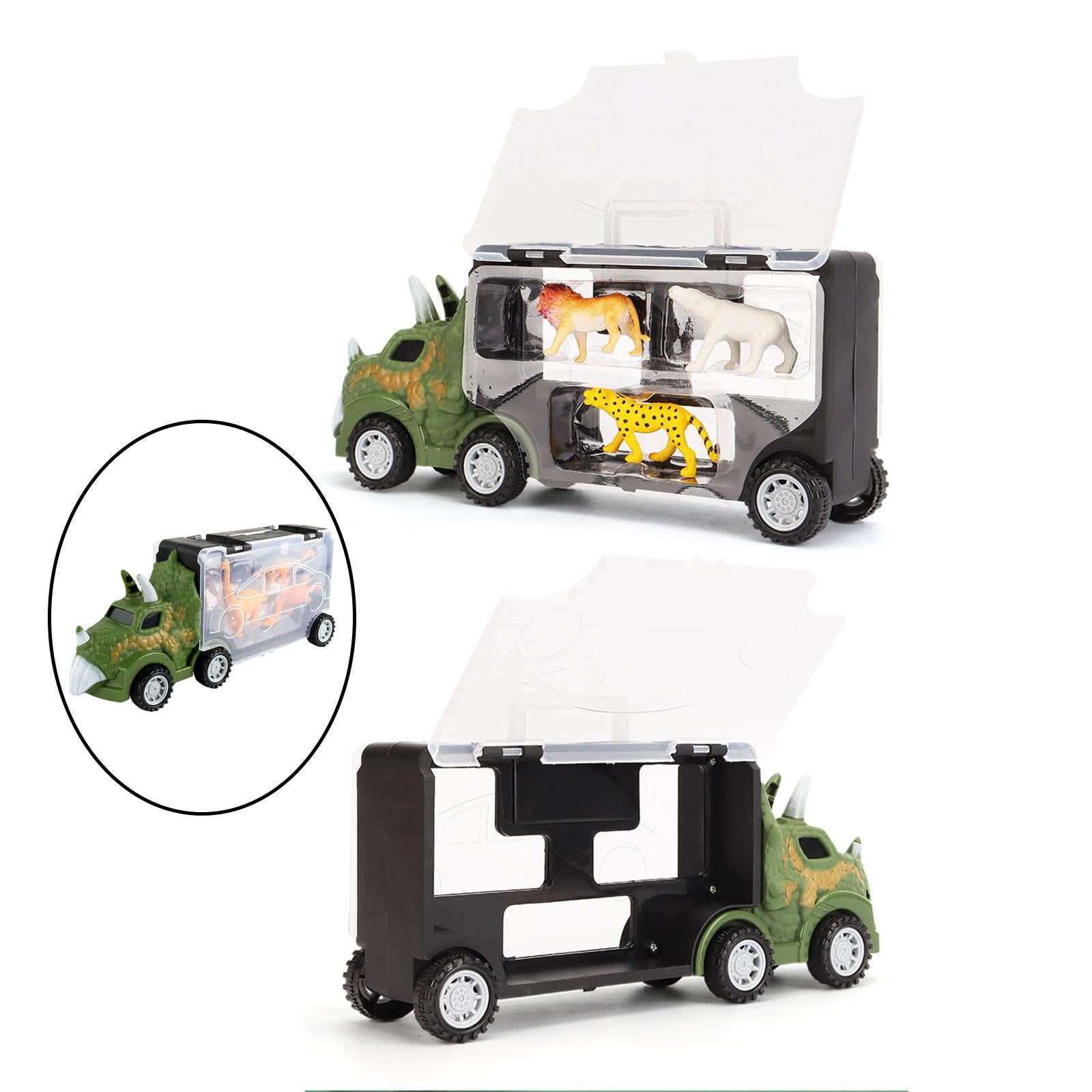 Dinosaur Truck Toy Dinosaur Toy Vehicle Carrier Collectibles Gift Dinosaur Figures Educational Toy for Toddlers Boys Kids - Triceratops
