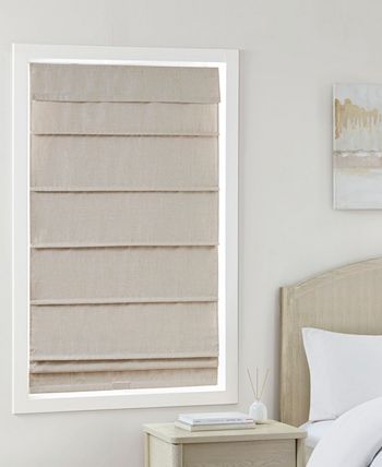 Madison Park Otis Faux Linen Cordless Blackout 1 Piece Roman Shade， 27