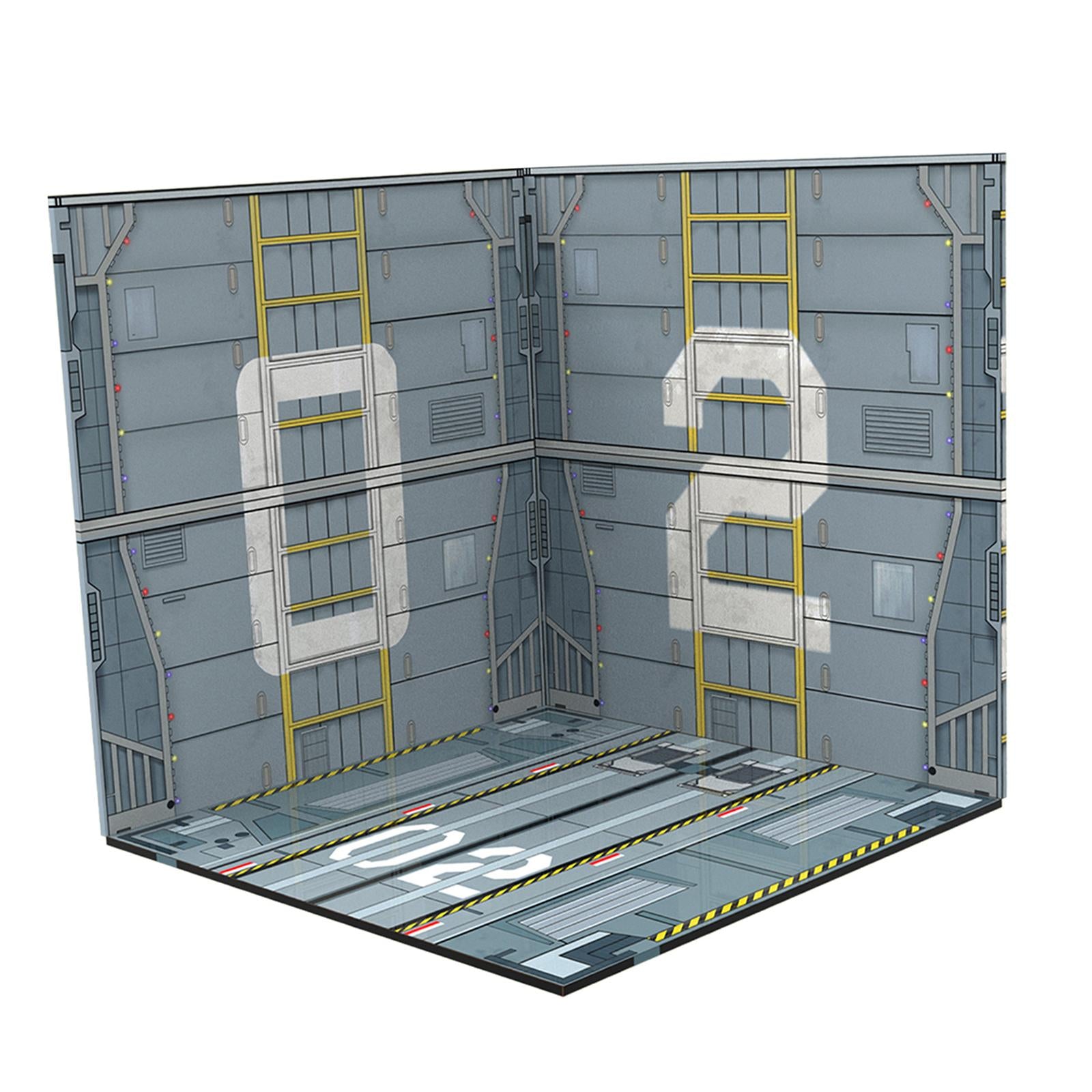 1/12 Scale Backdrop Showcase Background Layout Scene for Action Figures Vehicle Style A