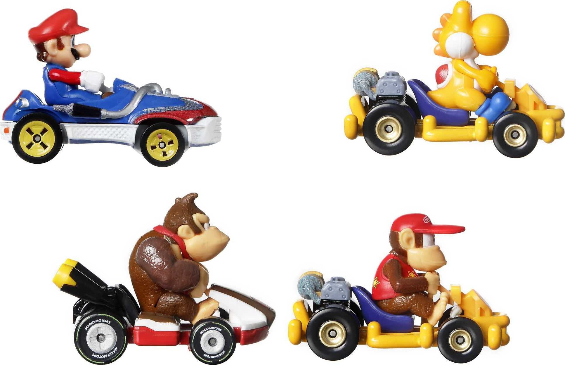 Hot Wheels Mario Kart Vehicle 4-Pack with 1 Exclusive Collectible Model