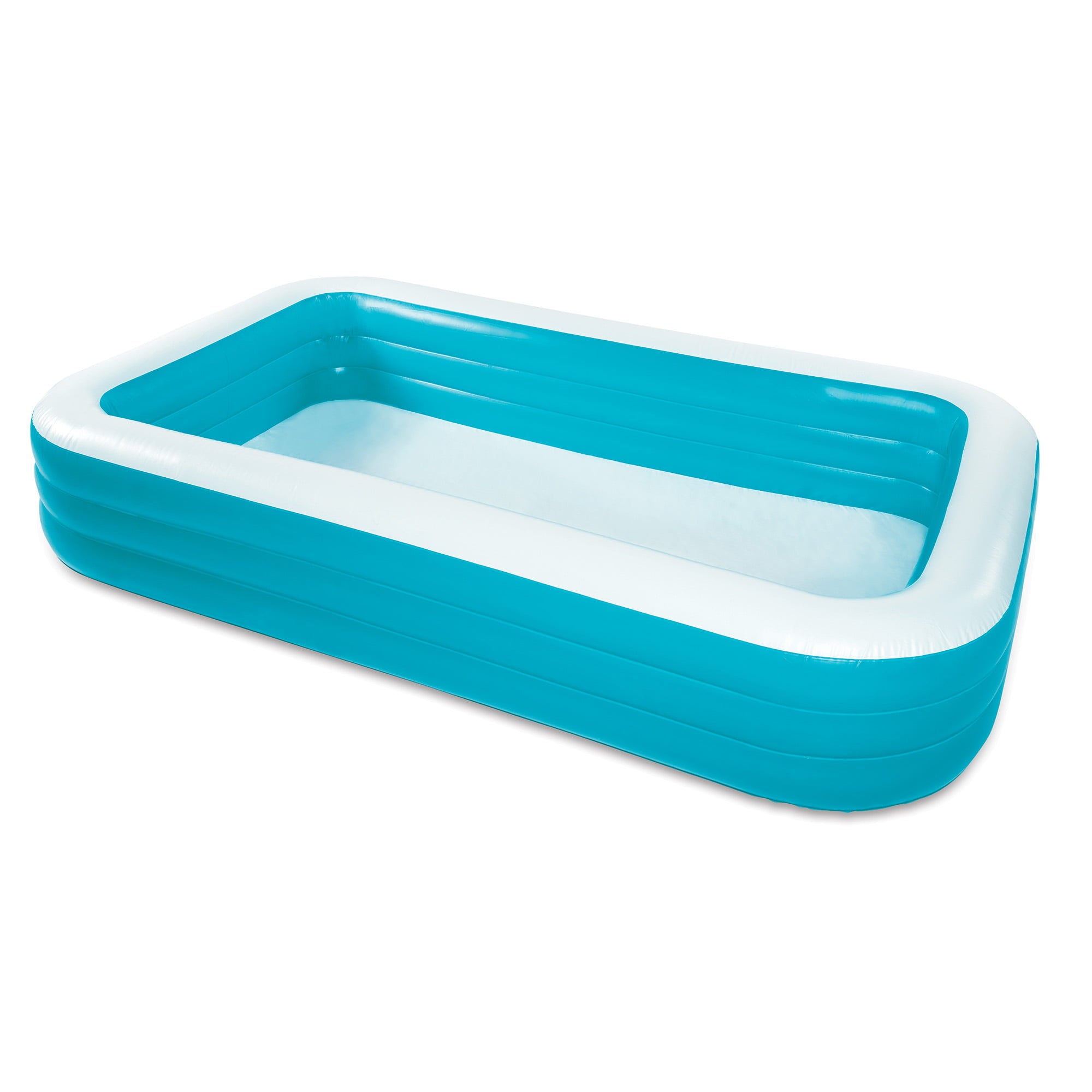 10-Foot Rectangular Inflatable Family Pool， Blue， Ages 6 and Up， Unisex