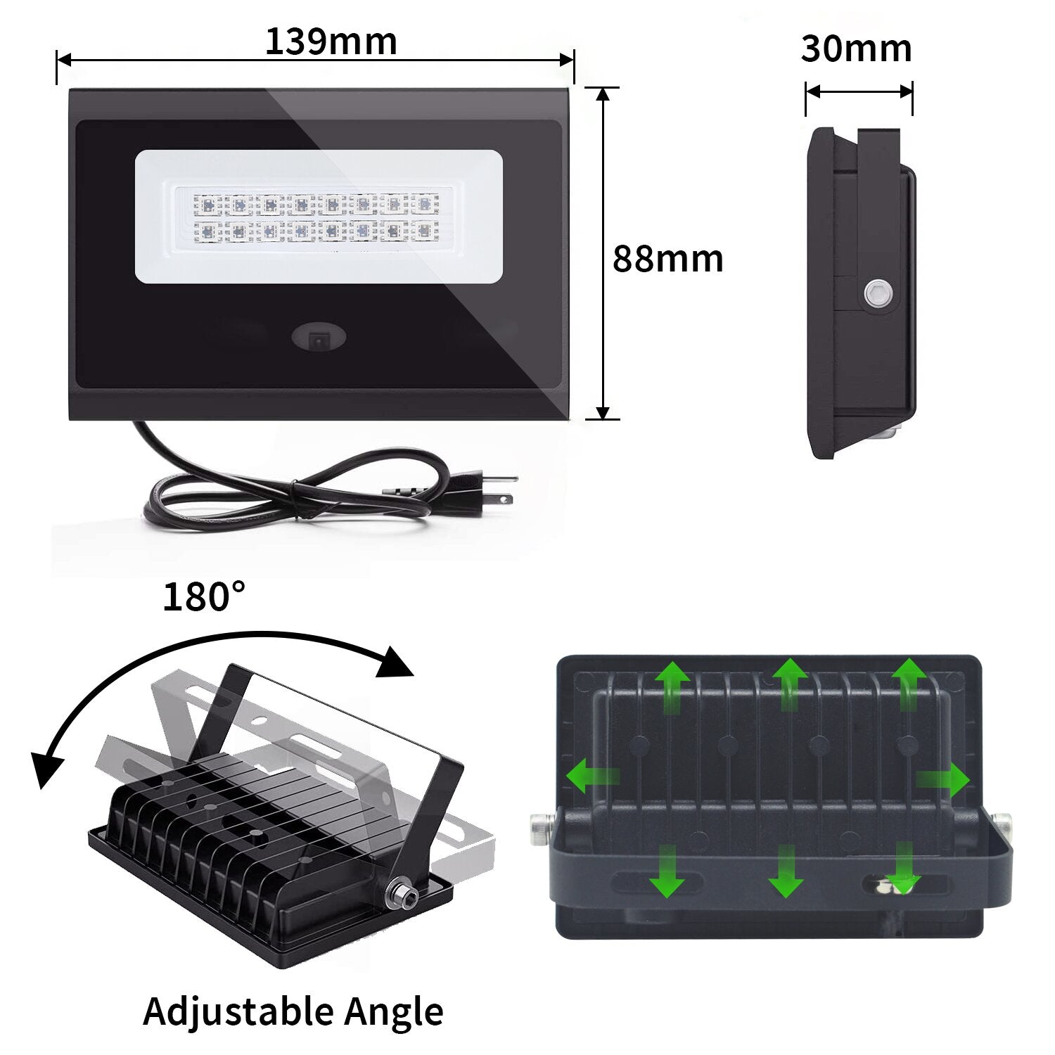 LED Flood Lights RGB Color Changing 20W Equivalent Outdoor with Remote， DIY Strobe Mode， Timing， 4000 Lumens， Waterproof