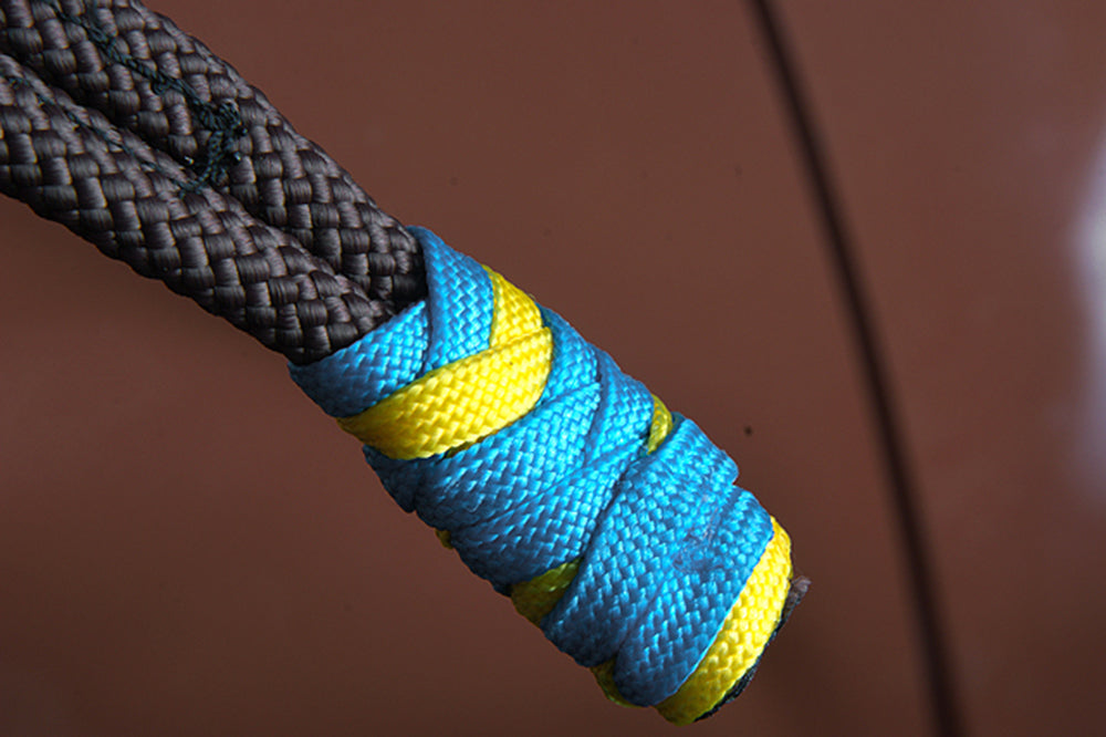 56CE Classic Equine Horse Two Tone  Nylon Halter Turquoise Yellow