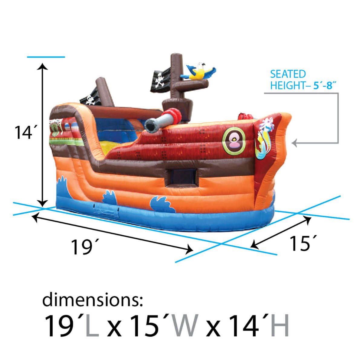 TentandTable Commercial Inflatable Bounce House with Slide - Pirate Ship Kids Jumper