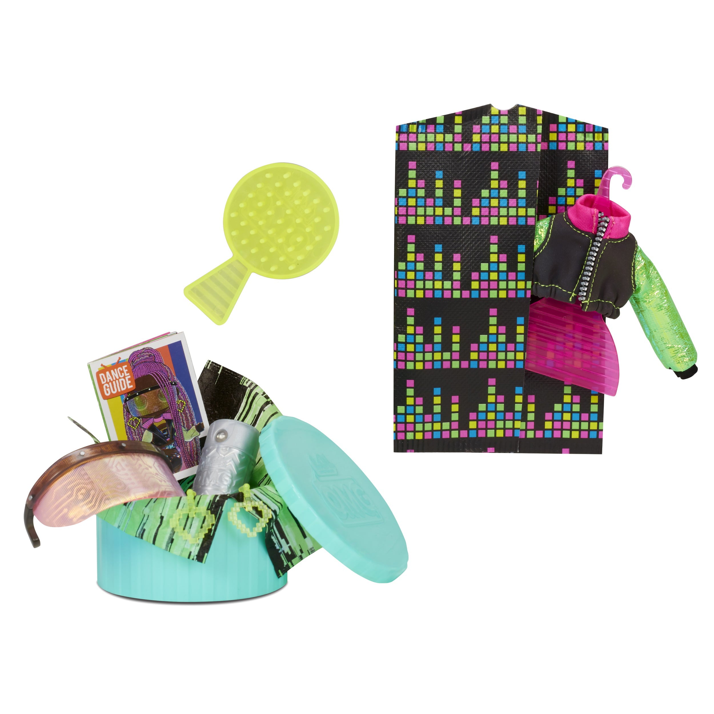 LOL Surprise OMG Dance Dance Dance Virtuelle Fashion Doll With 15 Surprises Including Magic Blacklight, Shoes, Hair Brush, Doll Stand and TV Package - For Girls Ages 4+