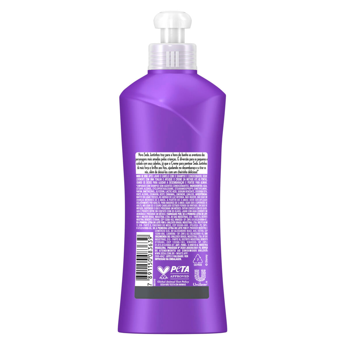 Creme para Pentear Infantil Frozen Seda Juntinhos Brilho Encantado Frasco 300 ml