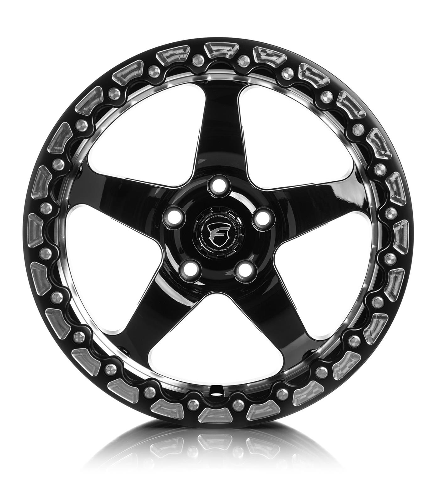 Forgestar Wheels USA F00170071P30 Forgestar D5 Drag Beadlock Gloss Black Machined Wheels