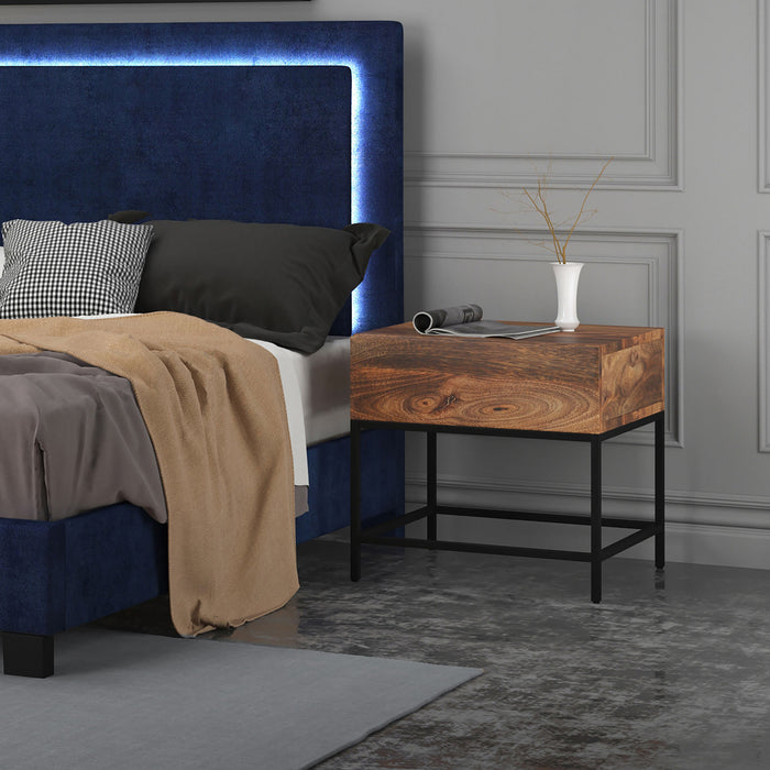 Inspire 501513NT Ojas Accent Table in Natural Burnt