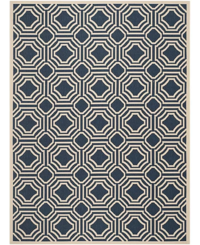 Safavieh Courtyard Navy and Beige 9' x 12' Outdoor Area Rug