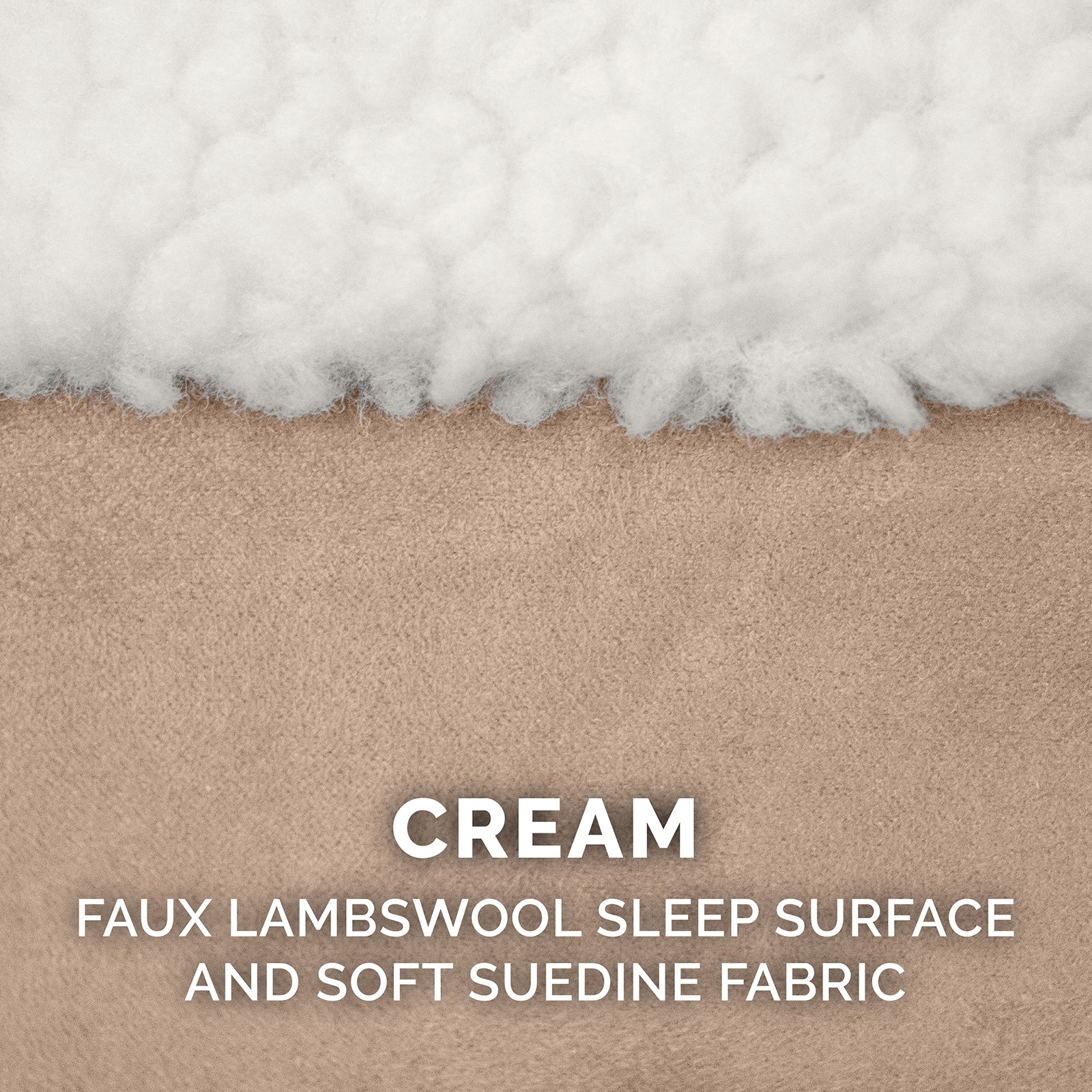FurHaven | Orthopedic Faux Sheepskin Snuggery Burrow Pet Bed for Dogs and Cats， Cream， 44-Inch