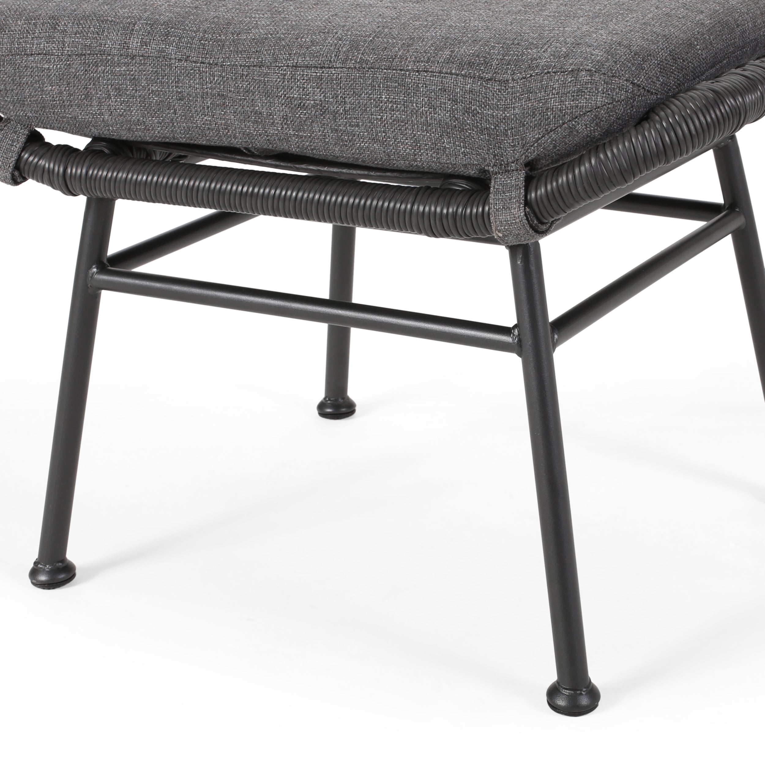 Gloria Outdoor Modern Boho Wicker Ottoman (Set of 2)