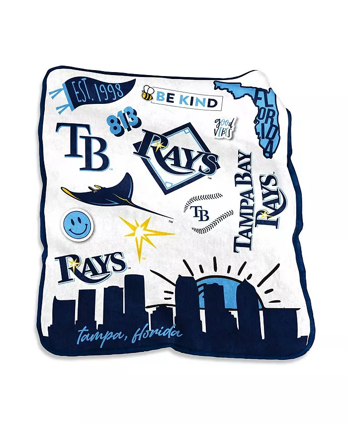 Logo Brands Tampa Bay Rays 50'' x 60'' Native Raschel Plush Throw Blanket