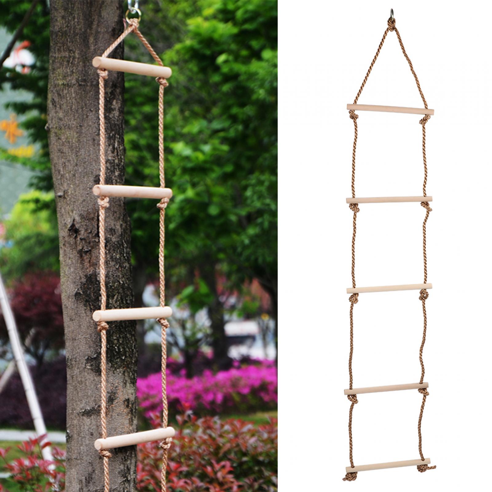 Made Of Wood Environmentally Friendly Children Rope Ladder， Children Climbing Ladder， For Children Adults