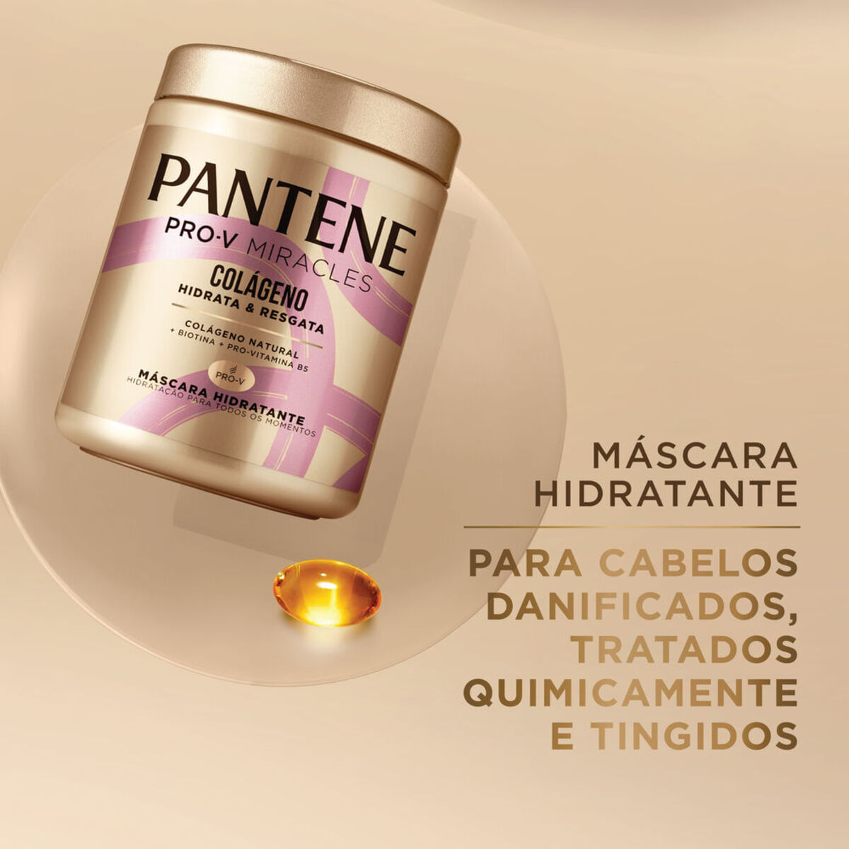 Mascara de tratamento Pantene Pro-V Miracles Colageno Hidrata e Resgata 550ml