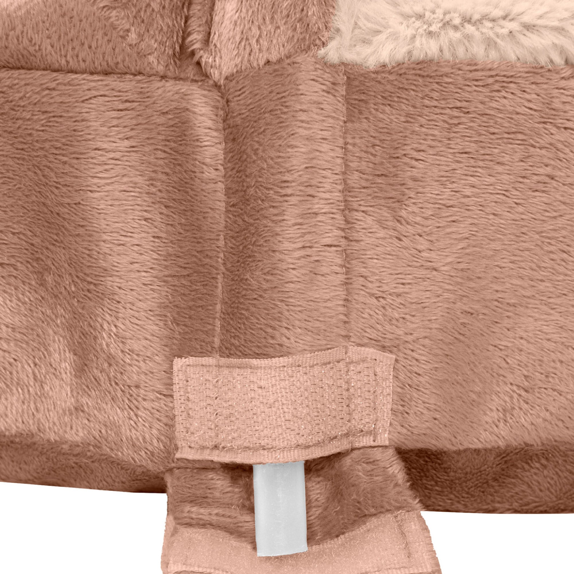 FurHaven Pet Dog Bed | Orthopedic Wave Fur and Velvet Snuggery Burrow Pet Bed for Dogs and Cats， Brownstone， 35