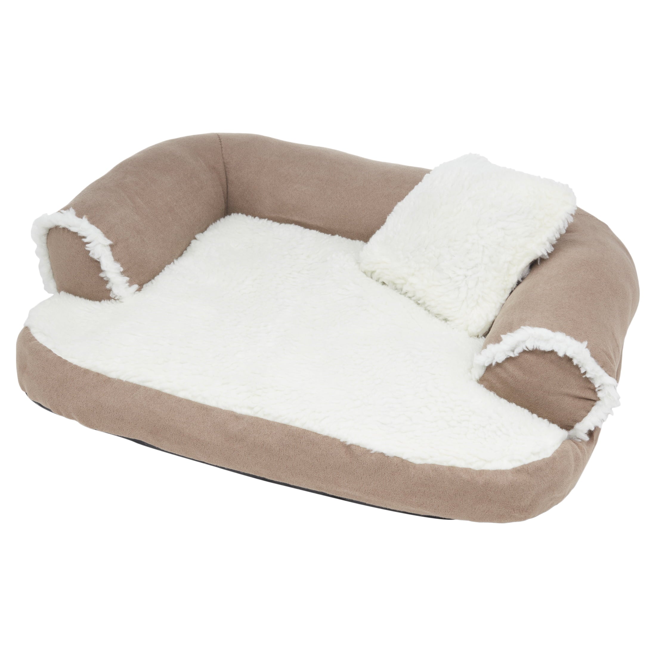 Aspen Pet Sofa with Pillow Dog Bed， Medium， Assorted Color