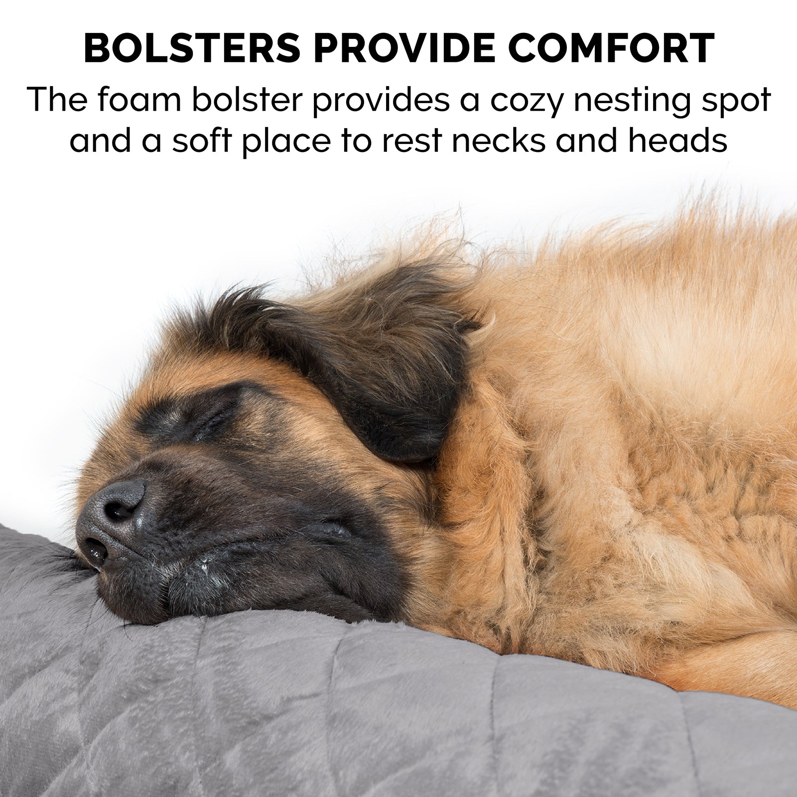 FurHaven | Orthopedic Goliath Quilted Faux Fur and Velvet Chaise Lounge Pet Bed for Dogs and Cats， Gray， 2XL